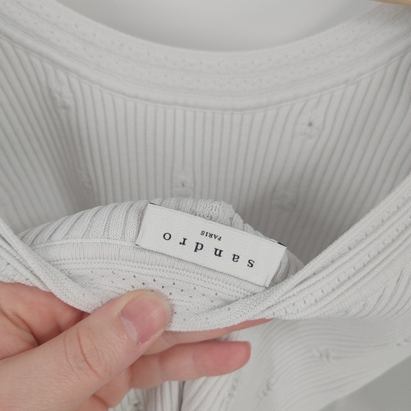 Sandro Ribbed Low Back Top - Picture 4 of 4